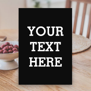 Tarjeta De Mesa Añadir su propio texto Personalizado aquí negro y 