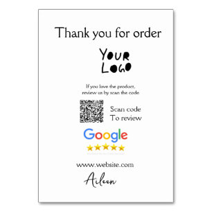 Tarjeta De Mesa Análisis del código QR del sitio web del logotipo 