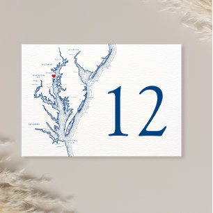 Tarjeta De Mesa Anápolis Mapa de la Bahía de Chesapeake Elegante B