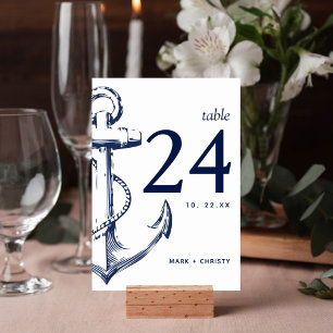 Tarjeta De Mesa Ancla de bosquejo náutico de la marina moderna