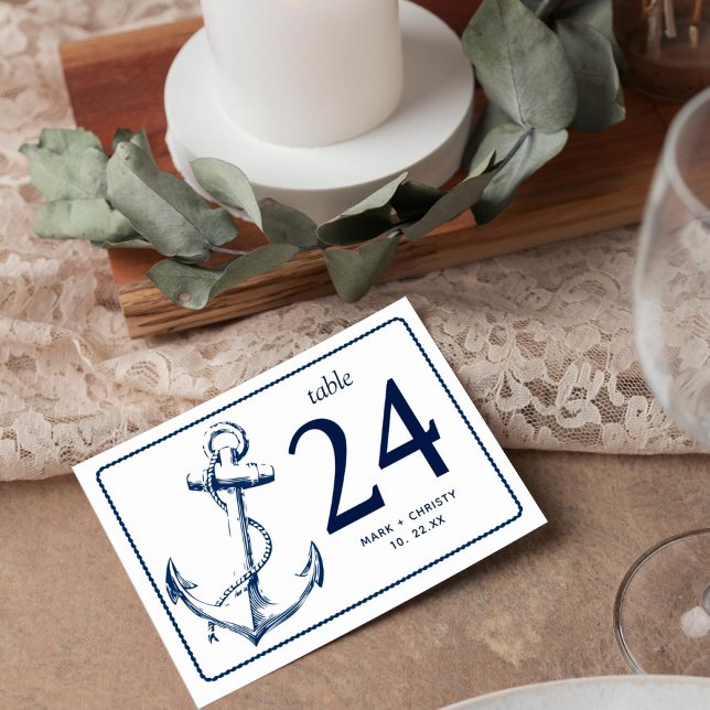 Tarjeta De Mesa Anclaje de esbozo náutico de la marina horizontal (Subido por el creador)