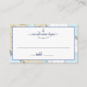 Tarjeta De Mesa Anclaje de la gráfica náutica #Florida #Boda / Eve
