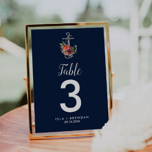 Tarjeta De Mesa Anclaje floral   Número de cuadro de otoño de la M