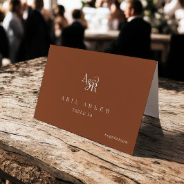 Tarjeta De Mesa ANDREA Terracotta Boho Minimal Wedding Place Cards