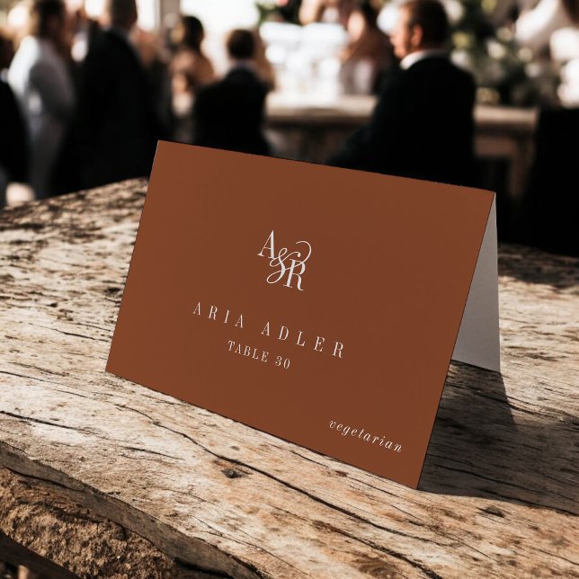 Tarjeta De Mesa ANDREA Terracotta Boho Minimal Wedding Place Cards (ANDREA Terracotta Boho Minimal Wedding Place Cards)