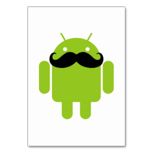Tarjeta De Mesa Android Robot Mustache