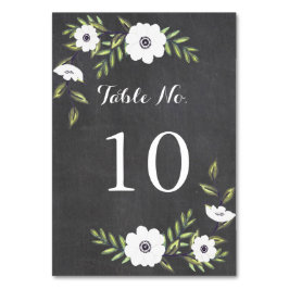 Tarjeta De Mesa Anémonas Pintadas de Chalkboard - Número de tabla