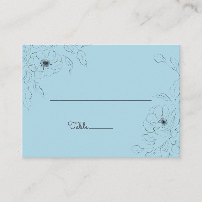 Tarjeta De Mesa Anemone sobre un fondo azul pálido~Plano (Anverso)