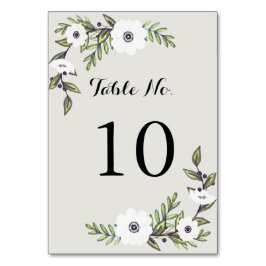 Tarjeta De Mesa Anemones pintados - Número de tabla