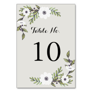 Tarjeta De Mesa Anemones pintados - Número de tabla