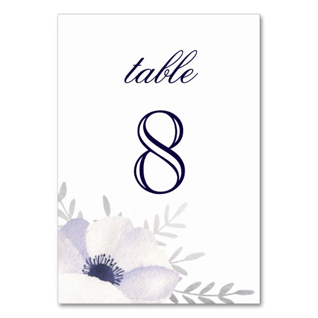 Tarjeta De Mesa Anemones románticos (Anverso)