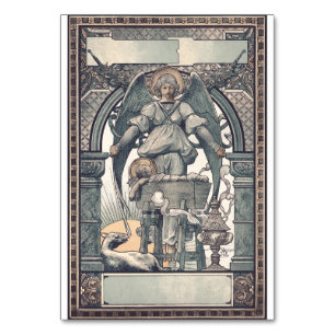 Tarjeta De Mesa Ángeles guardianes con niño Jesús