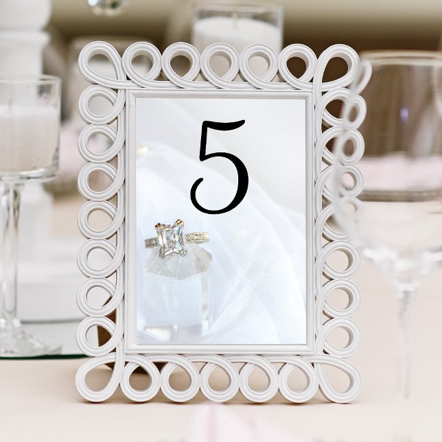 Tarjeta De Mesa Anillo cuadrado de diamantes y Boda de cristal del (Subido por el creador)