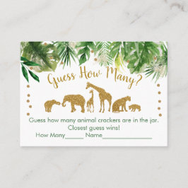 Tarjeta De Mesa Animal Gold Safari adivina cuántos juegos de Baby 