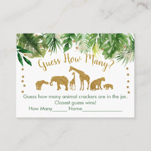Tarjeta De Mesa Animal Gold Safari adivina cuántos juegos de Baby