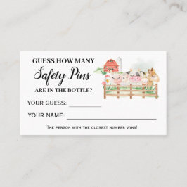 Tarjeta De Mesa Animales De Granja Cuántos Pines De Seguridad Tarj