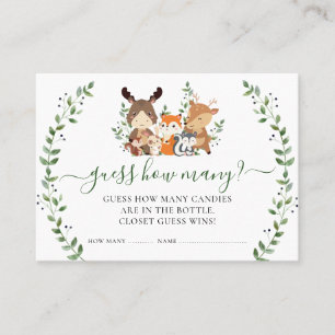 Tarjeta De Mesa Animales de Woodland adivinan cuántos juegos de Ba