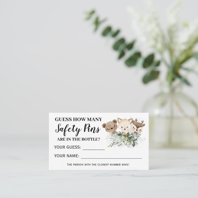 Tarjeta De Mesa Animales Forestales Cuántos Pines De Seguridad Tar (Anverso de pie)