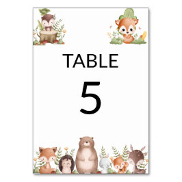 Tarjeta De Mesa Animales forestales de Woodland