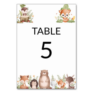 Tarjeta De Mesa Animales forestales de Woodland