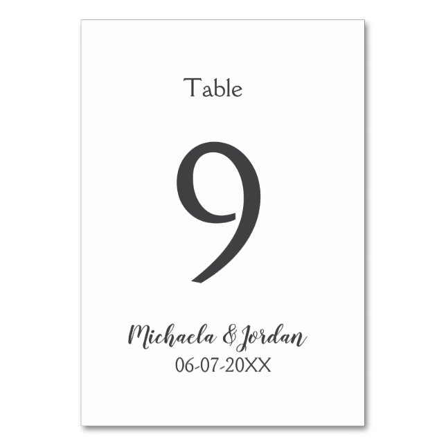 Tarjeta De Mesa aniversario de cumpleaños del organigrama del boda (Anverso)