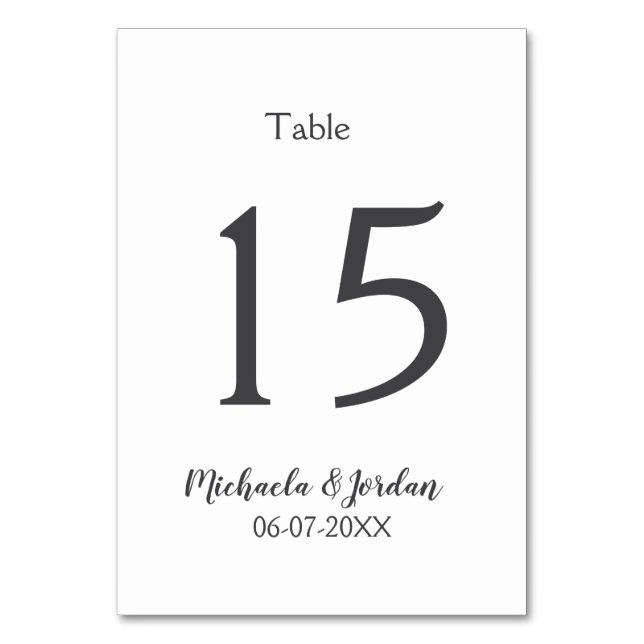 Tarjeta De Mesa aniversario de cumpleaños del organigrama del boda (Anverso)