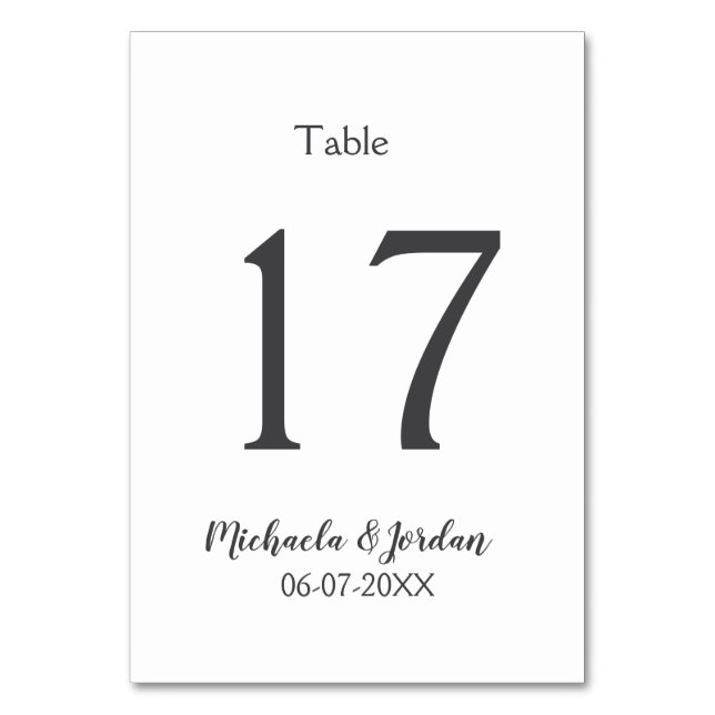 Tarjeta De Mesa aniversario de cumpleaños del organigrama del boda (Anverso)