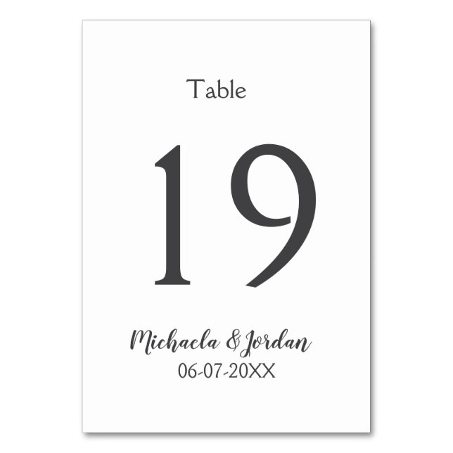 Tarjeta De Mesa aniversario de cumpleaños del organigrama del boda (Anverso)