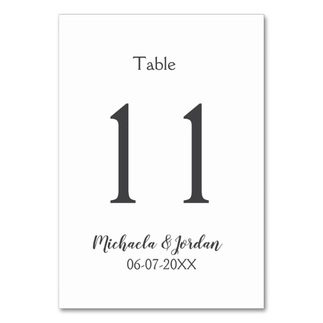 Tarjeta De Mesa aniversario de cumpleaños del organigrama del boda (Anverso)