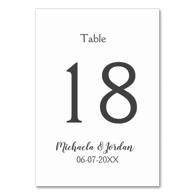 Tarjeta De Mesa aniversario de cumpleaños del organigrama del boda (Anverso)