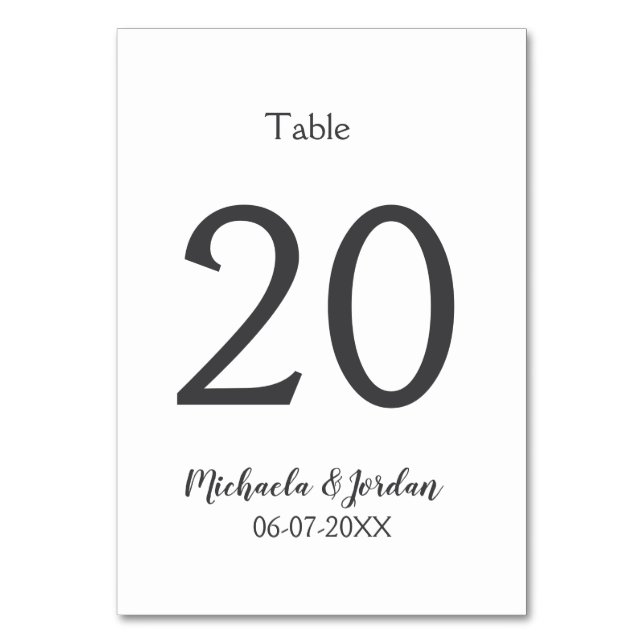 Tarjeta De Mesa aniversario de cumpleaños del organigrama del boda (Anverso)