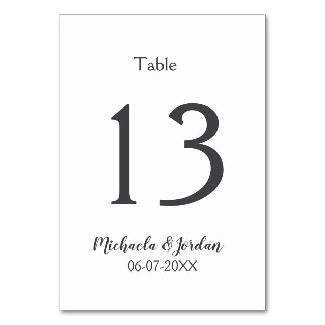 Tarjeta De Mesa aniversario de cumpleaños del organigrama del boda (Anverso)