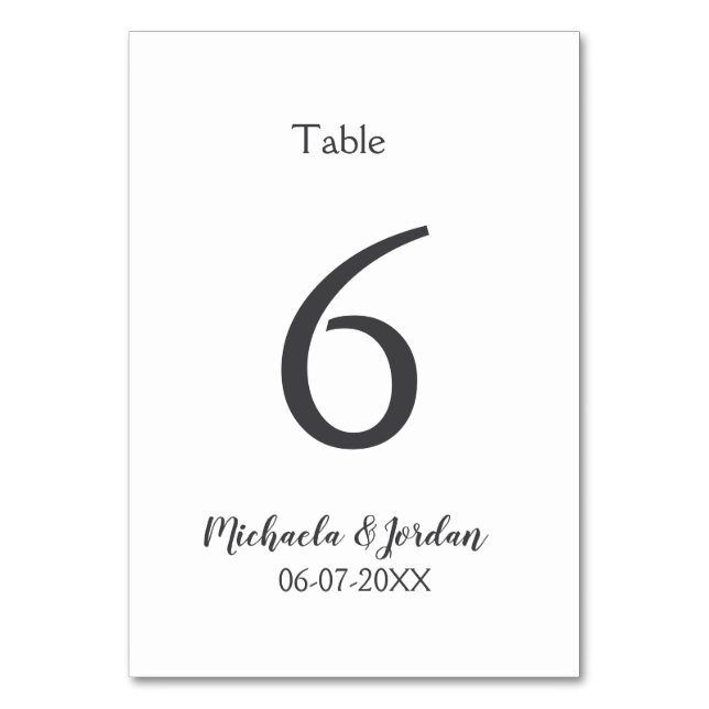 Tarjeta De Mesa aniversario de cumpleaños del organigrama del boda (Anverso)