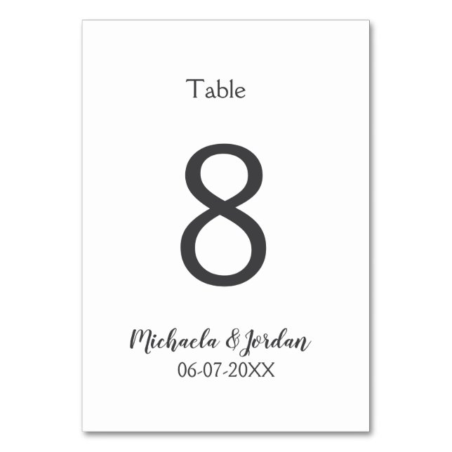 Tarjeta De Mesa aniversario de cumpleaños del organigrama del boda (Anverso)