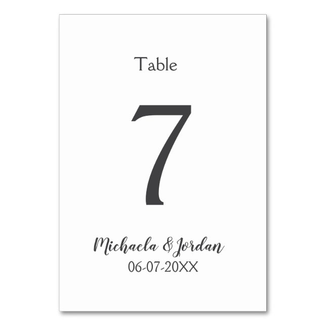 Tarjeta De Mesa aniversario de cumpleaños del organigrama del boda (Anverso)