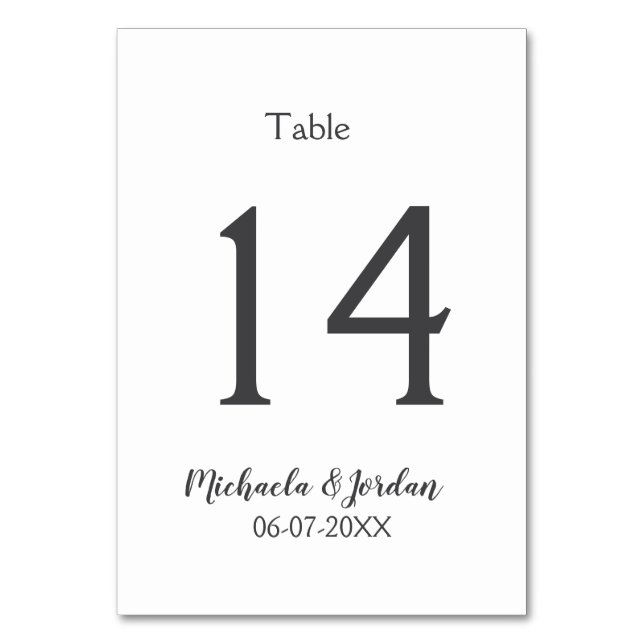 Tarjeta De Mesa aniversario de cumpleaños del organigrama del boda (Anverso)