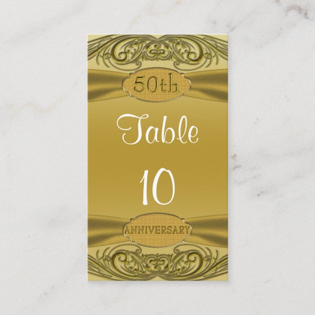 Tarjeta De Mesa Aniversario de los Golden Scrolls 50 Bodas (Anverso)