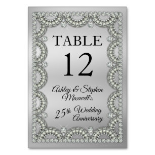 Tarjeta De Mesa Aniversario del 25° aniversario del aniversario Bo