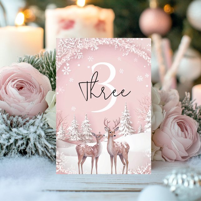Tarjeta De Mesa Aniversario del nacimiento del Pink y el venado de (Subido por el creador)