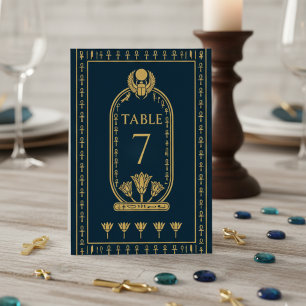 Tarjeta De Mesa Ankh de Oro y Loto de la Marina Egipcia – Editable
