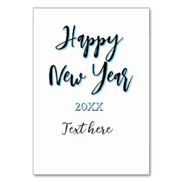 Tarjeta De Mesa Año nuevo azul negro audaz año simple