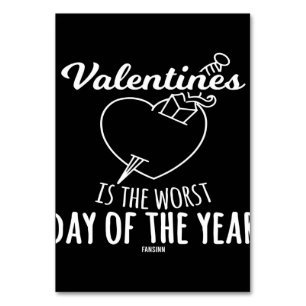 Tarjeta De Mesa Anti Valentine Heart Love_ Happy Canvas Lover