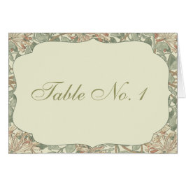 Tarjeta de mesa antigua de boda