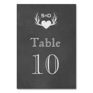 Tarjeta De Mesa Antornos y Corazón Amarrando El Número De Tabla De