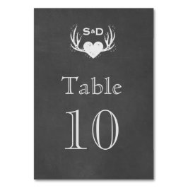 Tarjeta De Mesa Antornos y Corazón Amarrando El Número De Tabla De