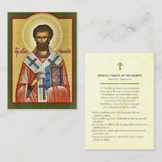 Tarjeta De Mesa Apostle Timothy of the Seventy Prayer Card