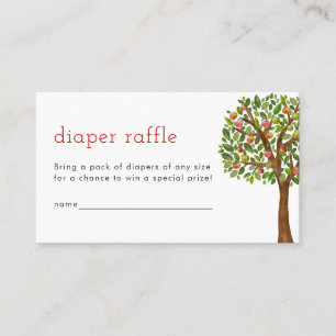 Tarjeta De Mesa Apple Diaper Raffle Card Apple de mi bebé visual