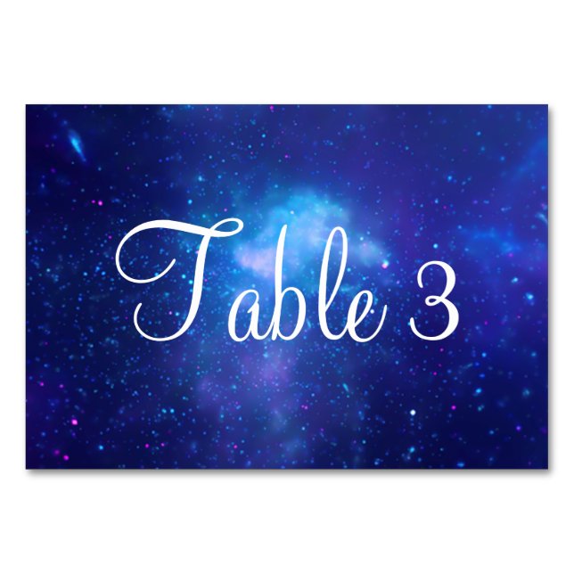 Tarjeta De Mesa Aqua Azul Centro Galáctico de la Vía Láctea Celest (Reverso)
