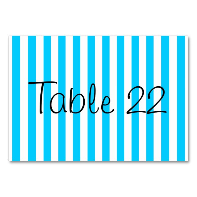 Tarjeta De Mesa Aqua Blue Stripes (Anverso)