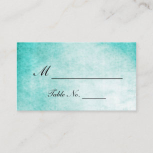Tarjeta De Mesa Aqua Hummingbird Watercolor Boda Place Cards